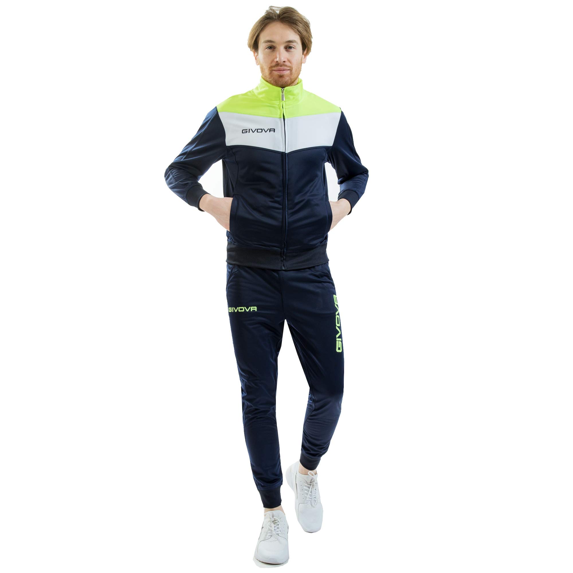 Givova Unisex Blau/Fuxia Fluo Tr024f Anzug Spielfeld Fluo, /Gelb Fluo, L