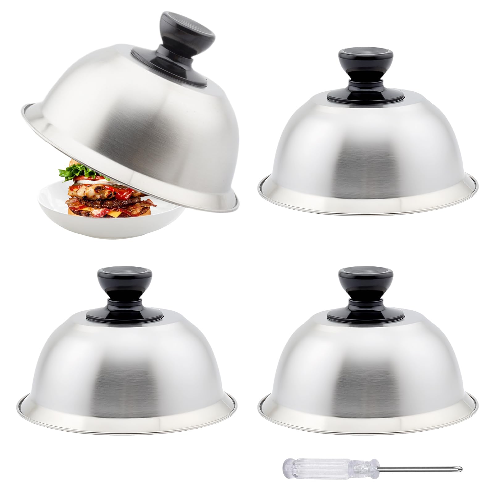 BBQ-Toro Campana Per Hamburger In Acciaio Inox Con Peso Per Carne In Ghisa Campana Termica 34588500