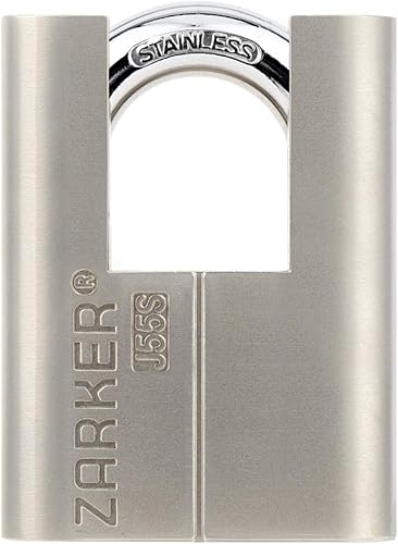 Miniatura 3 de J55S candado con llave, cerradura de grillete de acero inoxidable resistente, almacenamiento impermeable y a prueba de óxido, almacenes, garaje,