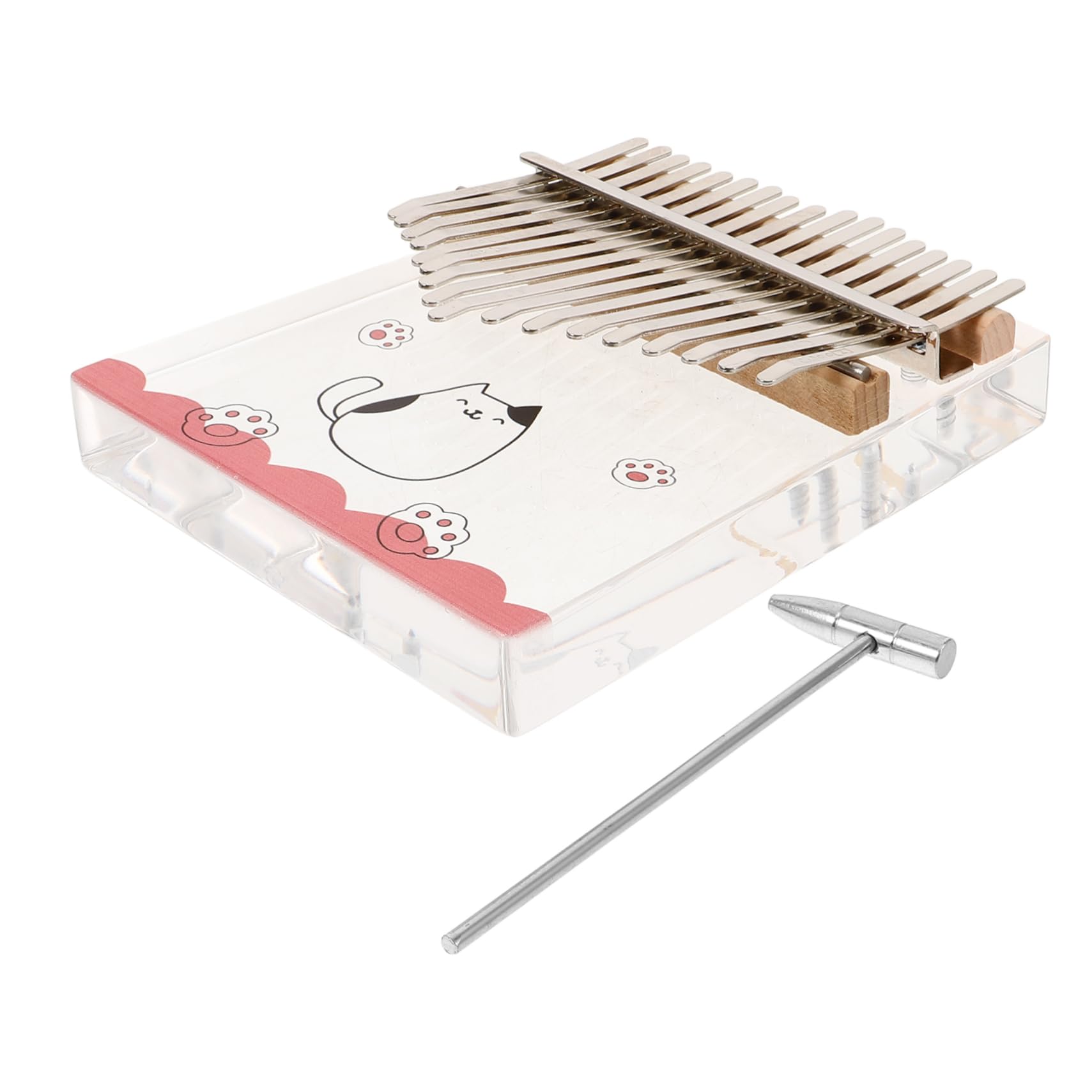 Kalimba 17 Touches en Acrylique, Piano à Pouces Cartonné | Finition Transparente Élégante, Format Portable, pour Musiciens et Débutants, Acier Inclus