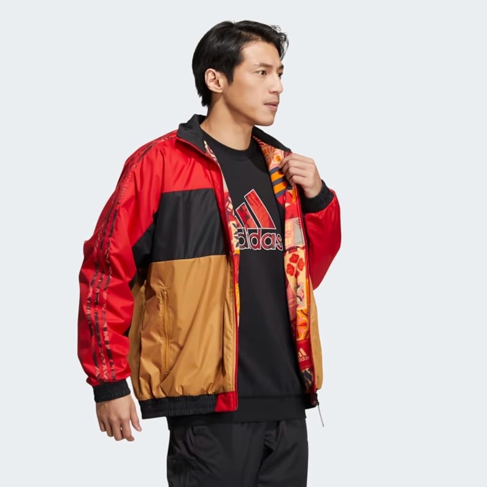 ジャケット・アウター reversible jacket border & stripe adidas Men's Chinese New Year Reversible Woven Jacket