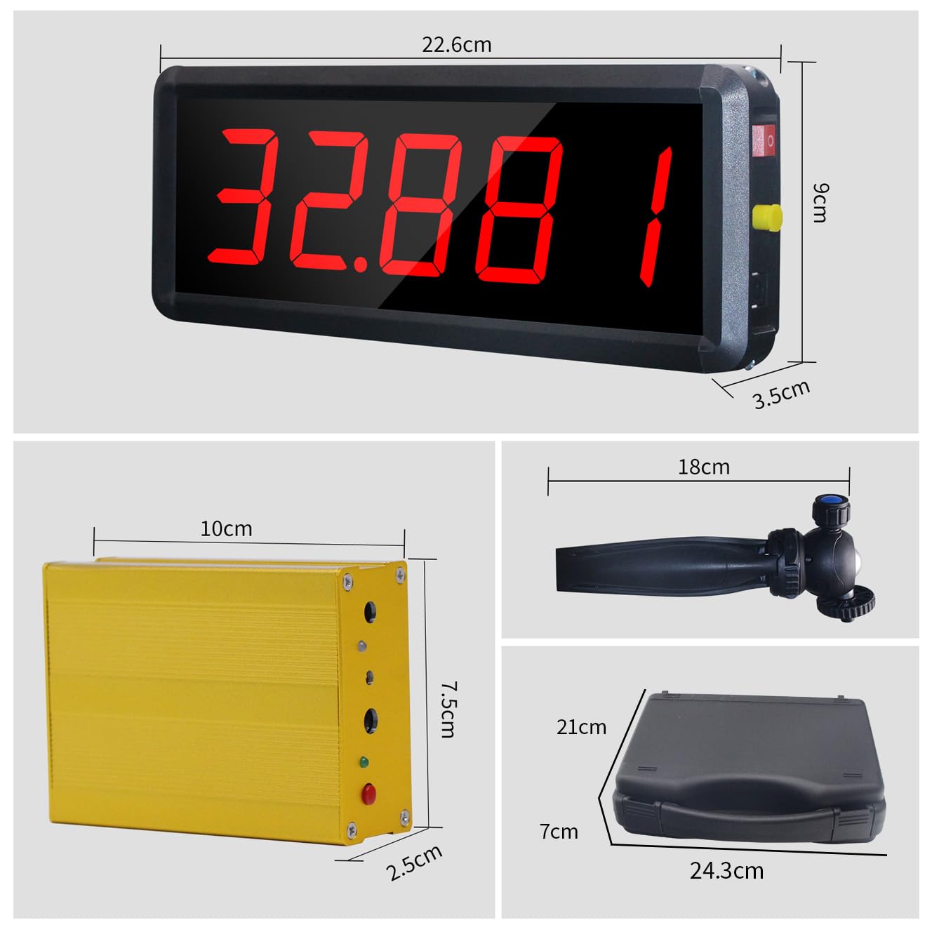 Wireless Laser Timer per Gli Sprint, Laser Sprint Timer System per pista 50 metri a spirale, Race Clock Stopwatch per la Corsa Velocità Tranning (1 Set)