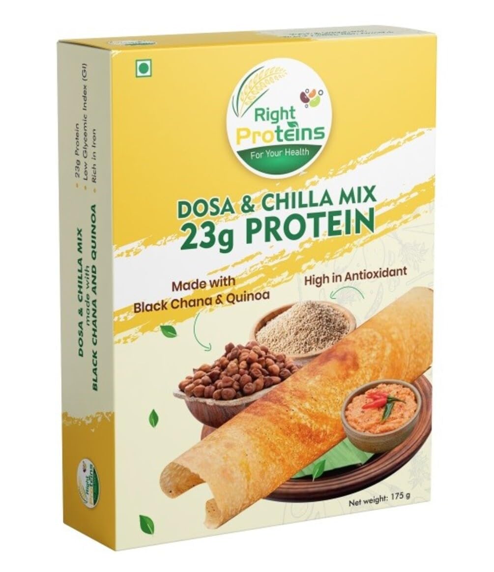 Right Proteins Dosa & Chilla Mix, Made with Black Chana & Quinoa-image-37