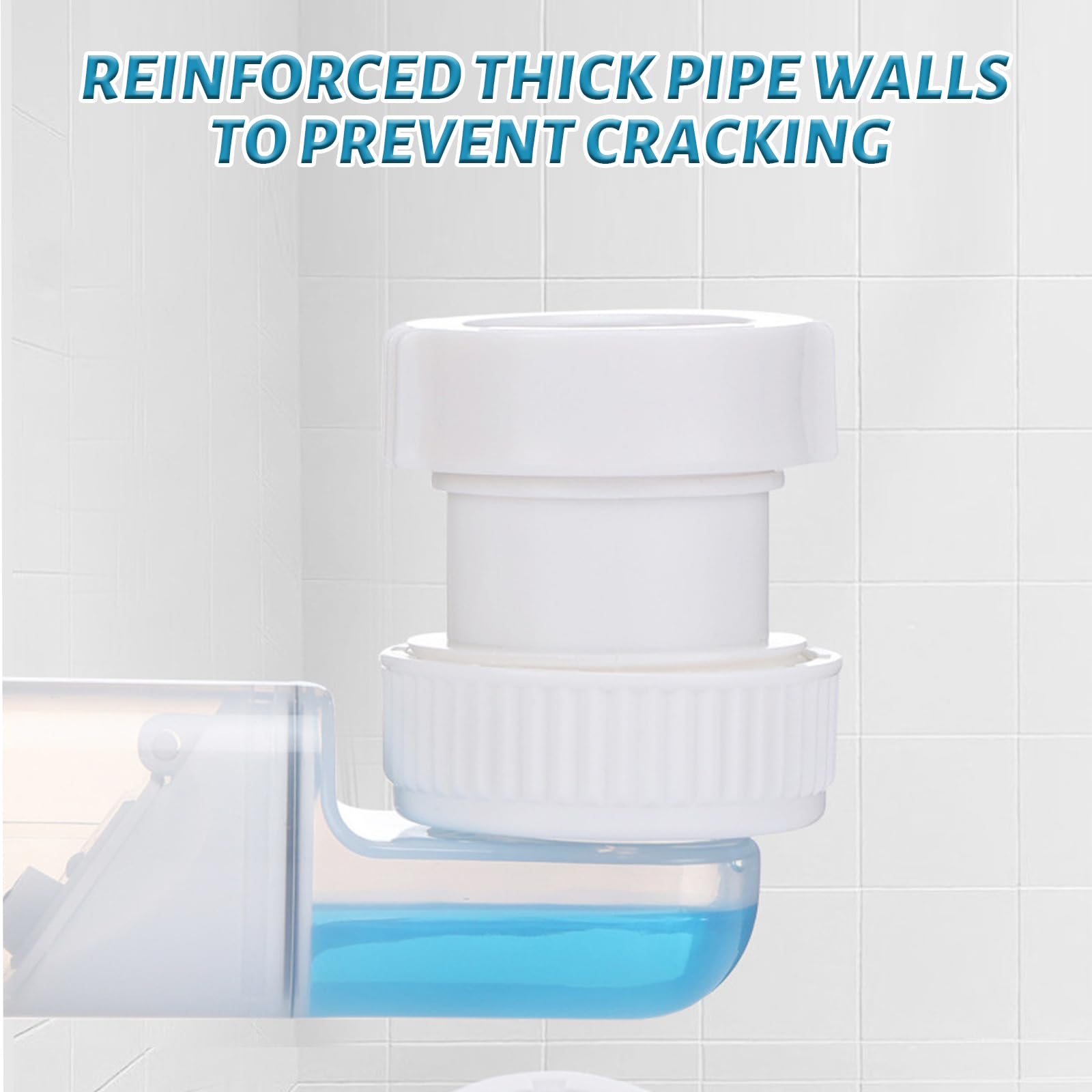 Sifone Lavabo Regolabile 1 1/4” – Tubo Scarico Flessibile 360° Con Chiusura Ermetica, Antiodore, Bianco, Per Bagno E Cucina