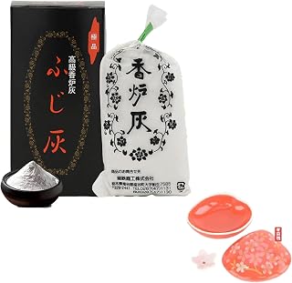 Incense 'Fujibai' Fine White Ash & Incense Holder Red Shell