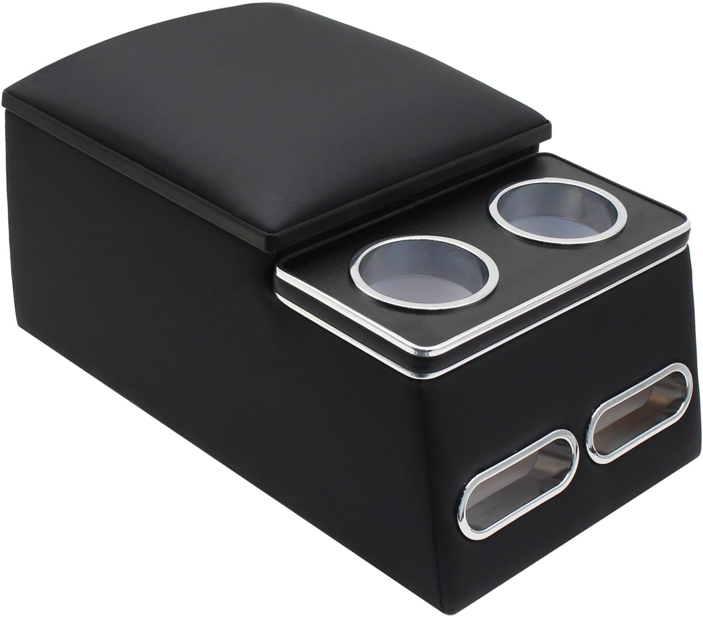 Center Console Organizer for Truck Van SUV Floor Cab Back Bench Seat Cup Holder Universal Car Armrest Middle Storage Box with Wireless Charging USB Ports