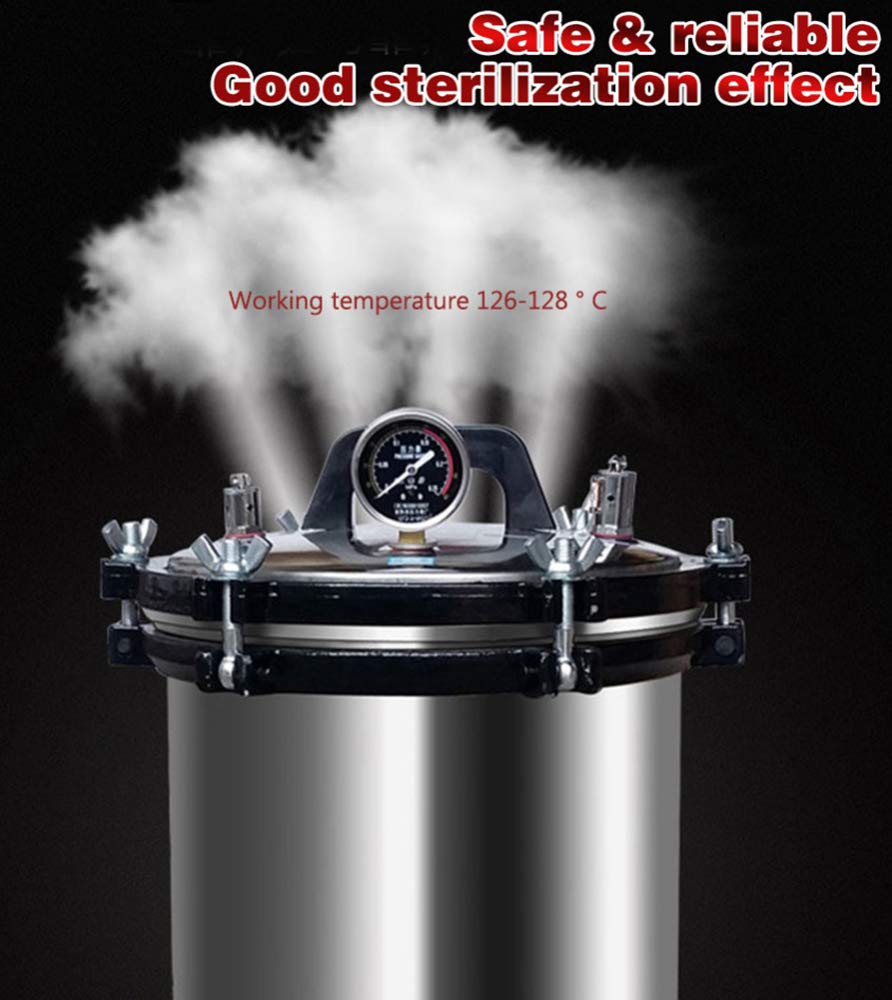 CGOLDENWALL Esterilizador de vapor de autoclave portátil Autoclave Calefacción Autoclave Eléctrica Autoclave Esterilizador de Alta Presión Esterilizador Olla (Capacidad: 18L)