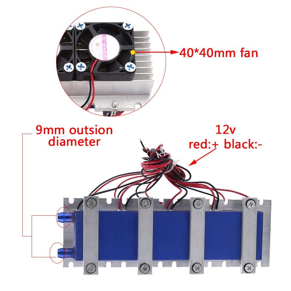 Foglio di refrigerazione Kit di refrigerazione a semiconduttore 12V 4-Chip TEC1-12706 Dispositivo di raffreddamento ad aria per refrigerazione refrigeratore termoelettrico fai-da-te