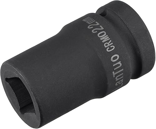 uxcell Enchufe de impacto cuadrado de 1 pulgada por 0.866 in, CR-MO 3.150 in de longitud, tamaños métricos estándar