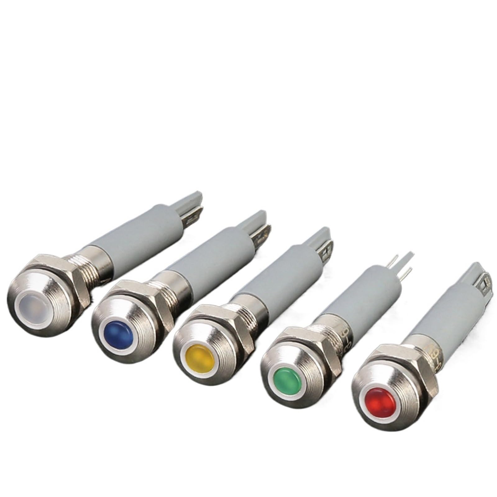 20 sztuk 6 mm LED lampka kontrolna do posiłków, klasa wodoszczelności IP65, lampka sygnalizacyjna LED AC/DC 3~220 V, lampka kontrolna, 2 piny, terminal (żółte światło, 3 V-6 V)
