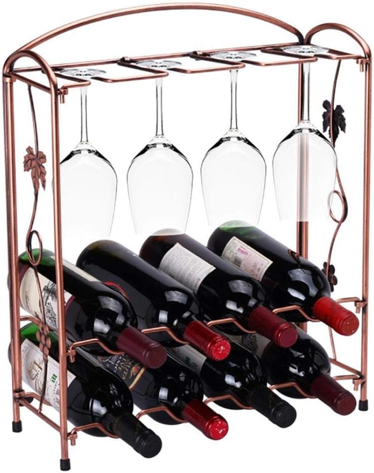 Nivalkid Wine Rack, Wine Organizers Display Glass Holder Metal Bottle Rack Stand