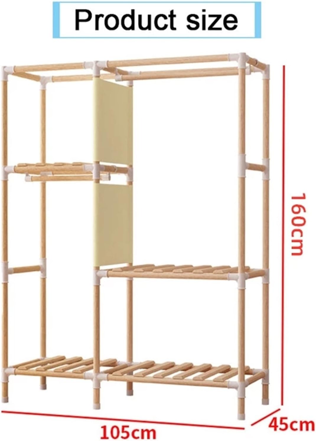 Combined Closet 105cm Clothes Closet Portable Bedroom Armoire DIY Storage Organizer Assembled Fabric Wardrobe Combination Closet(Blue Castle)