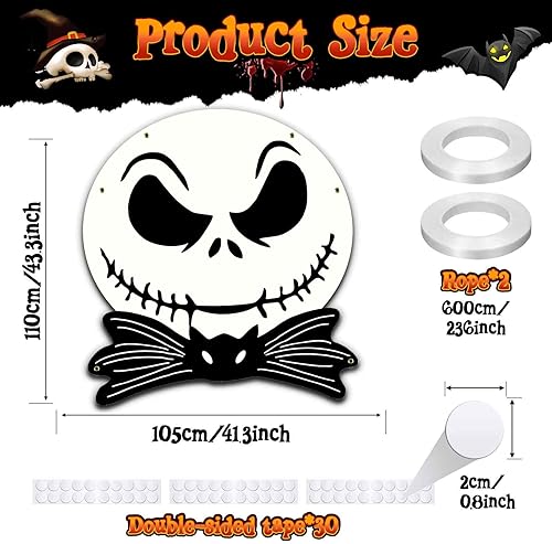 Halloween Trunk or Treat Car Decorations Kit, Car Archway Garage Door Decoration Halloween Haunted House Trunk Banner Waterproof for Outdoor Party Supplies (Skeleton)