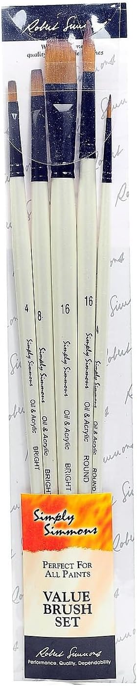 Simply Simmons Long Handle Brush Sets Synthetic Set of 5