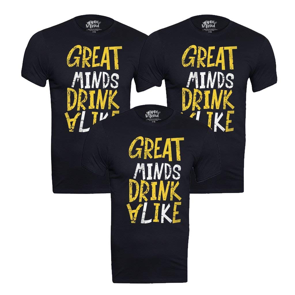BonOrganik Great Minds Drink Alike, Matching Friends Tees /Friendship day T shirts /Friendship day Tees/Friendship day Gifts/Gifts for Friendship Day/Best friends tshirts /Combo gifts for Friendship Day /Casula Tshirts Tees