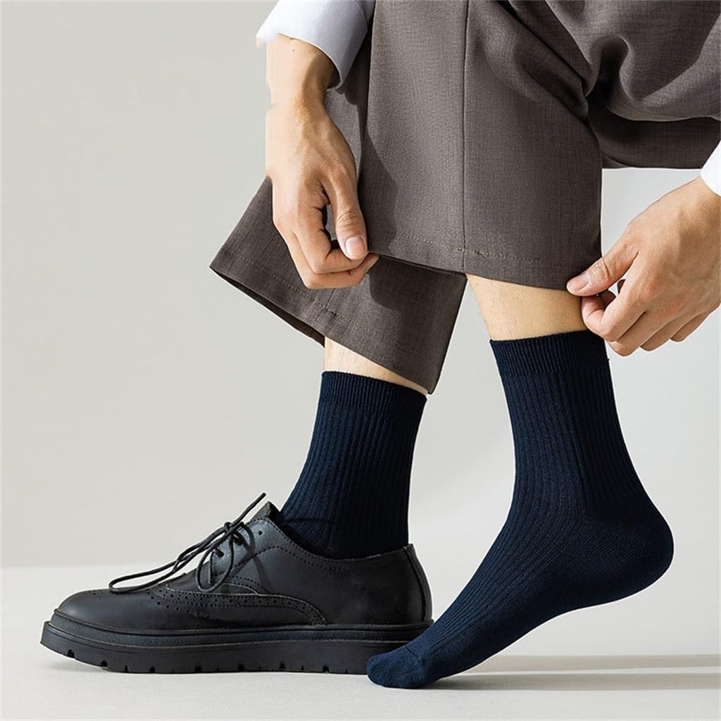 JSEIAJB Socks, Men's Mid Length Socks, Needle Vertical Stripes, Anti Pilling Men's Socks