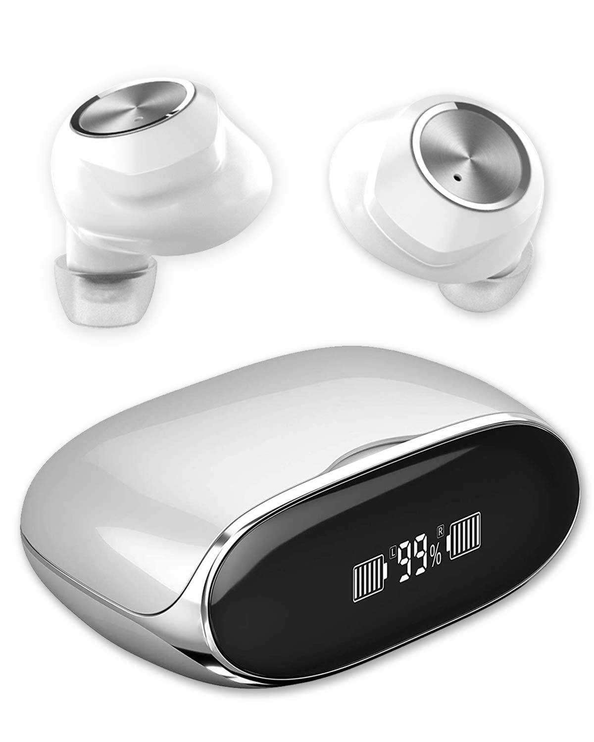 FRLONE Wireless Earbuds Bluetooth Headphones, TWS IPX7 Waterproof Wireless Earphone with 2500mAh Charging Case/Touch Control/USB C/Power Bank/LED Display/Built-in Mic, Wireless Earphone for Sport