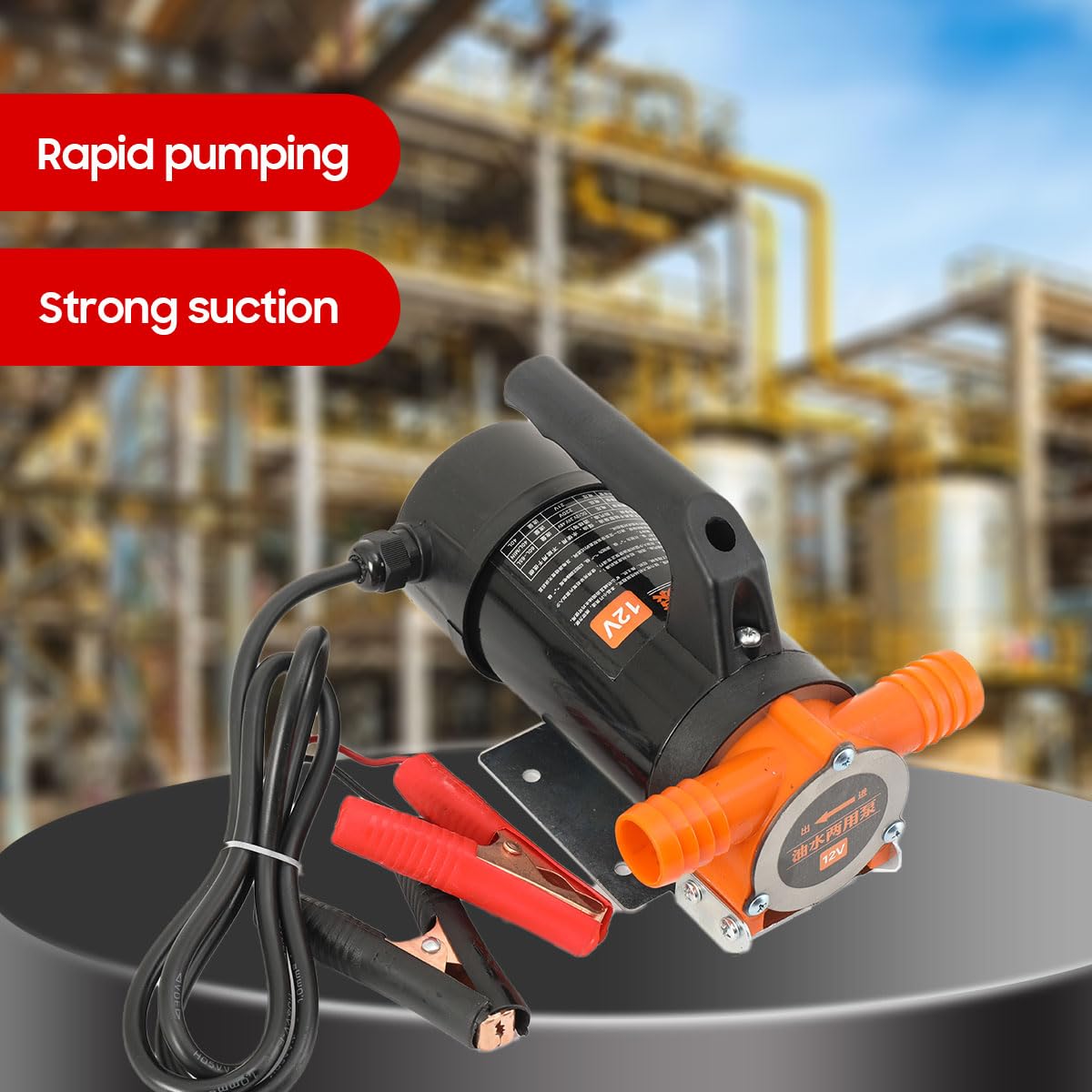 Dieselpumpe 12V 380W Ölabsaugpumpe Ölpumpe Absaugpumpe Kraftstoffpumpe Ölwechsel Selbstansaugend Ölförderpumpe für eine Autobatterie Heizölpumpe zum Motoröl Heizöl für Motorrad Auto, 60L/Min