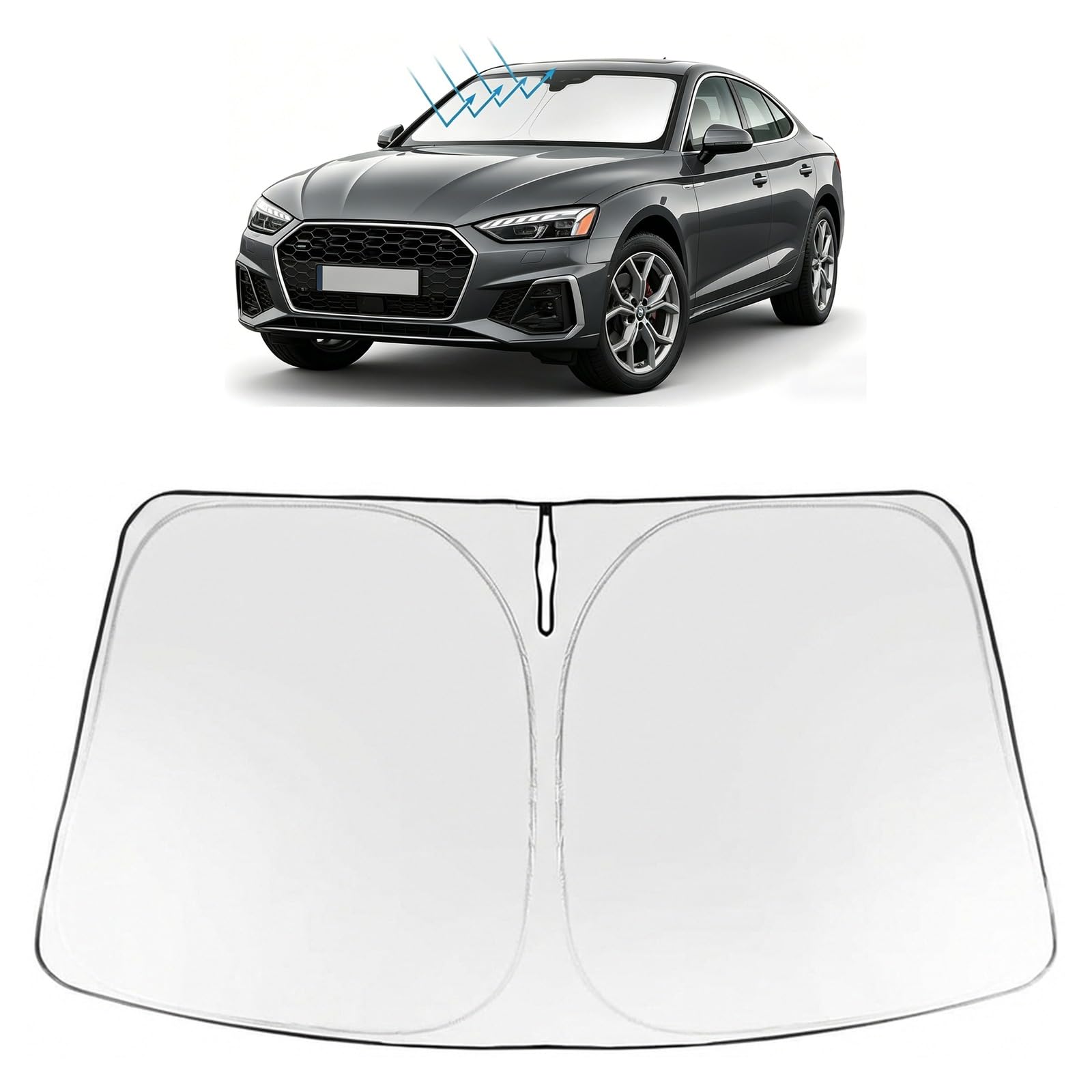 Proadsy Custom Fit 2018-2026 Audi A5 Windshield Sun Shade, Blocks Heat
