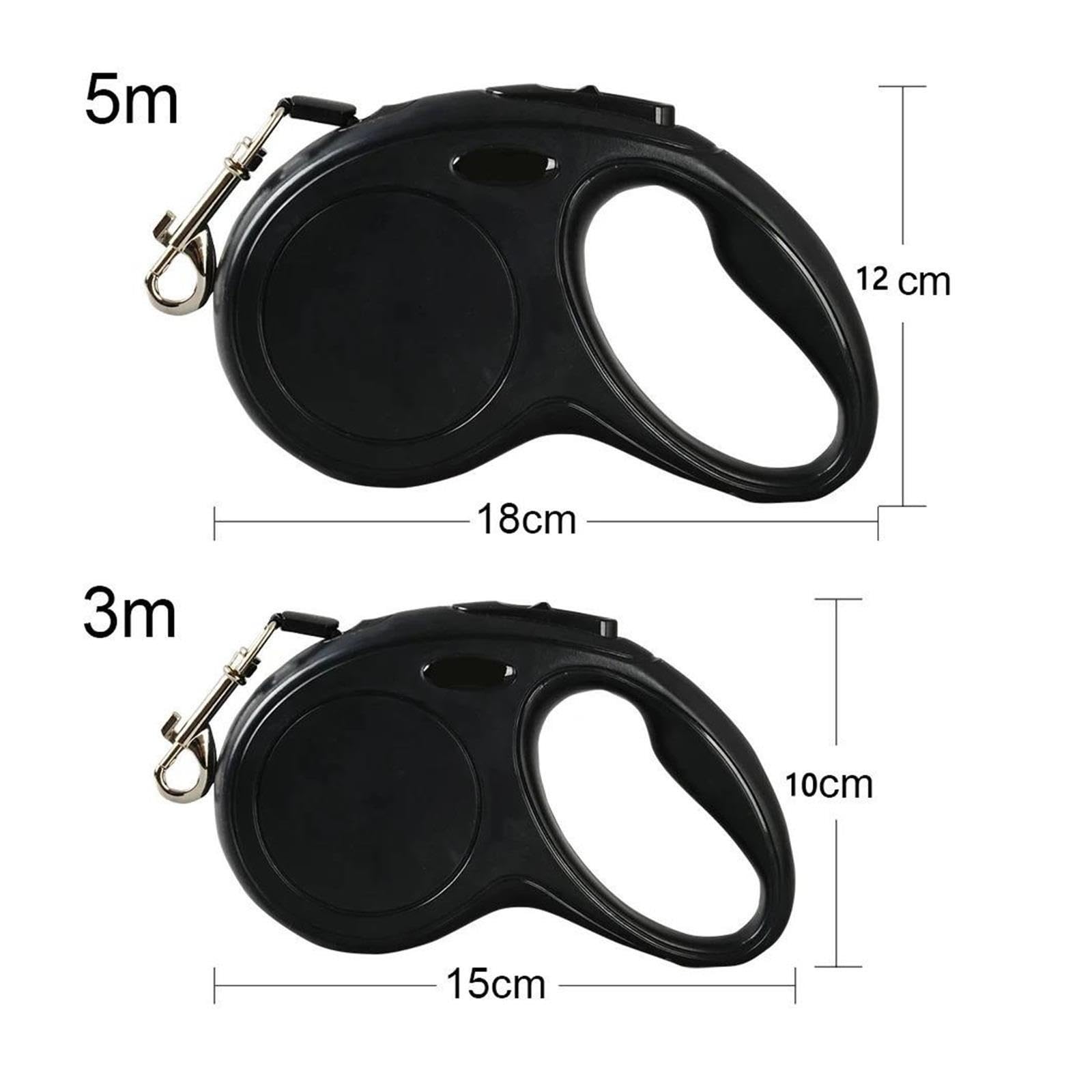 3/5 m automatische einziehbare Haustierleine for Hunde, Nylon-Traktionsseil | Ausziehbares Zugseil for Hunde und Katzen(Black,3.0m)