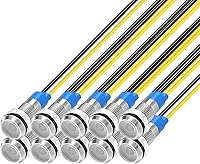 Vista 33 de 10 piezas de luz indicadora LED con cable impermeable de 6 mm AC/DC 12-24V (Azul)