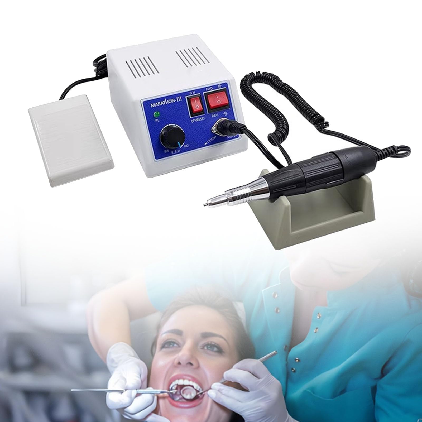 Micromotore for laboratorio odontotecnico Marathon, lucidatrice da 35.000 giri/min, utensile manuale for lucidatura for laboratorio, gioielli, ceramica, silicone, lavorazione del vetro, intaglio del l