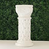 Efavormart 2 Pack 25' Tall White PVC 10mm Crystal Beaded Studded French Inspired Pedestal Column Stand for Floral Arrangements, Wedding, Aisle Decor, DIY Background Designing