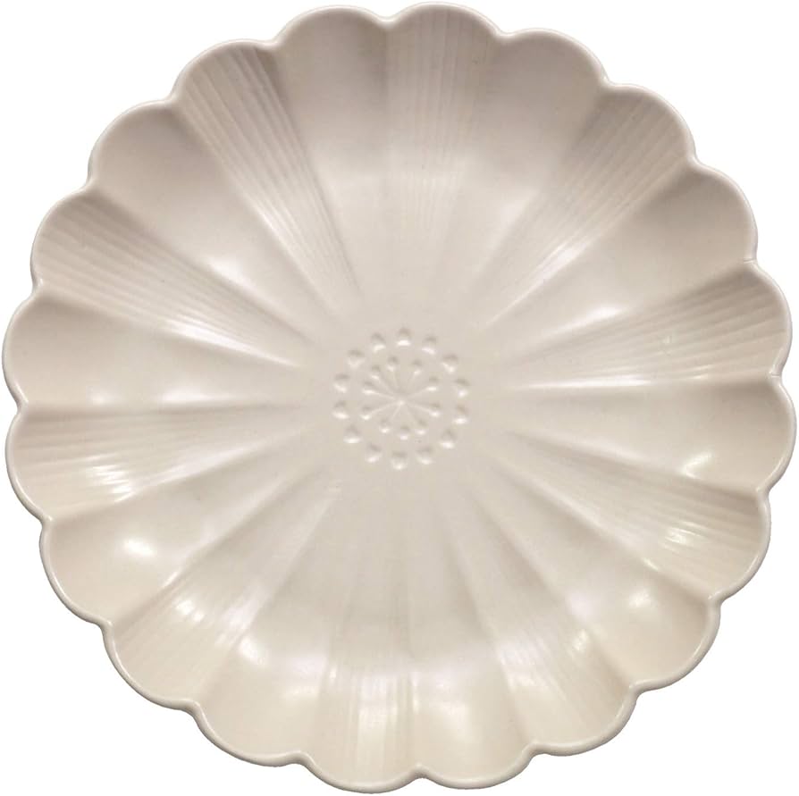 Amazon.co.jp: シーナカーサ(Shina Casa) 大皿 ホワイト 直径25.5cm 菊