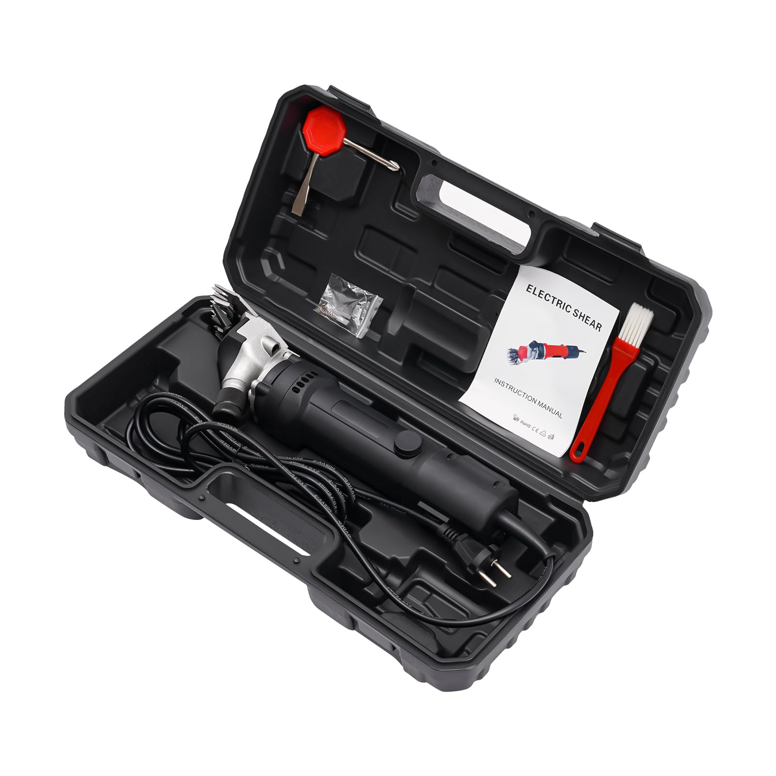 Esquiladora de ovejas para ovejas, caballos, 350 W, 220 V, con velocidad ajustable, esquiladora profesional de ovejas 0-3500 rpm, cable de alimentación largo y escobilla de carbón de repuesto