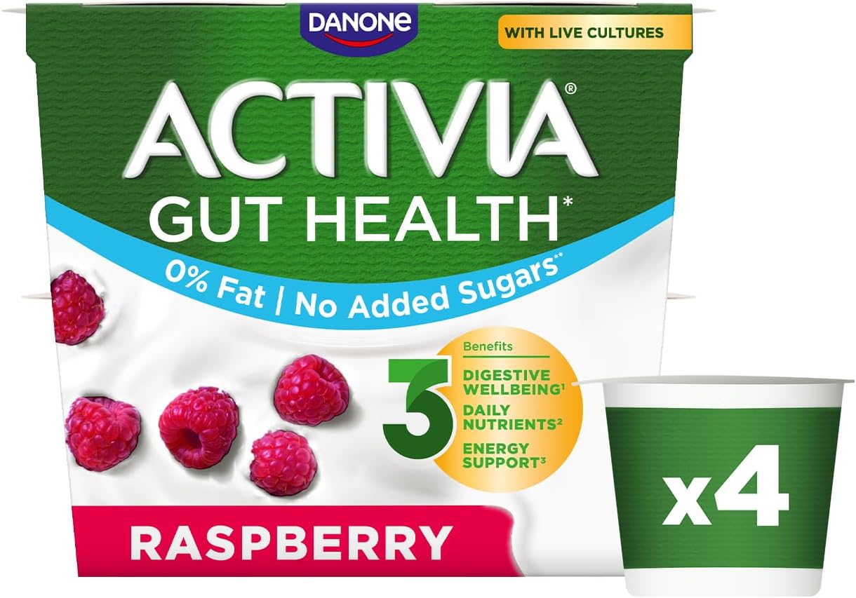 Activia Raspberry Yogurt 0% Fat, 4x115g