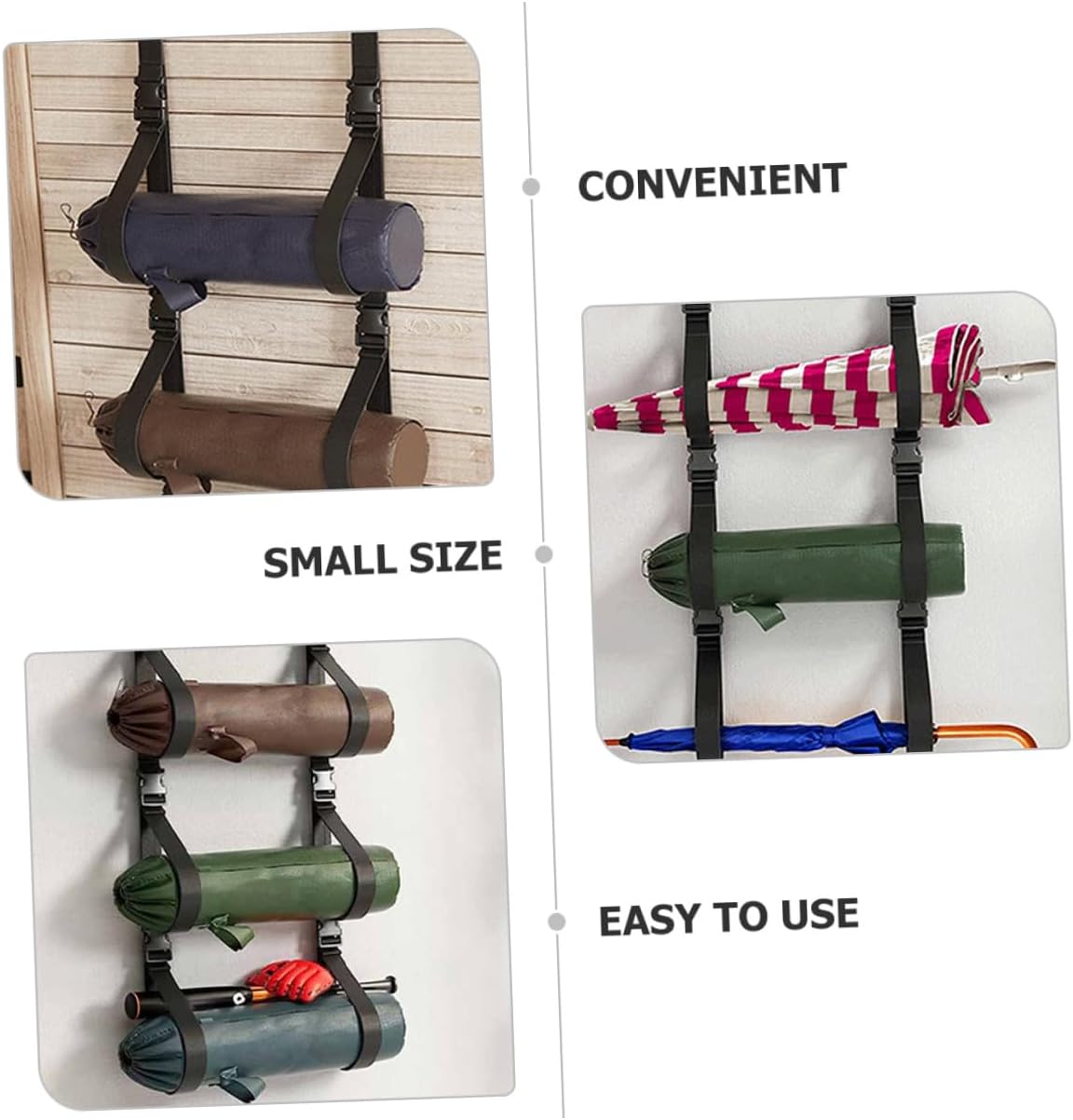 DOITOOL Adjustable Wall-mounted Storage Straps 2pcs for Camping Chair Hanging Garage Organizer Foldable Chair Rack Multifunctional Wall Storage System
