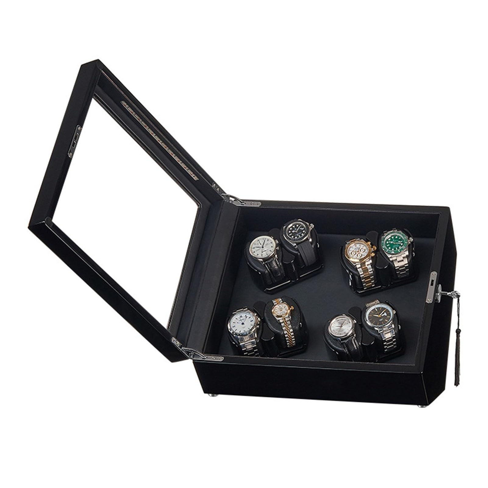 MYUYEE Automatic Watch Winder For 8 Watches Watches Display Box With Led Lights Flexible Watch Pillow Quiet Japanese Motor Fit Lady And Man Watches (B-8+0)