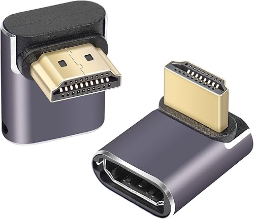 RIIEYOCA Adaptador HDMI de 8K y 60Hz de ángulo superior de 90 grados macho a hembra, conector HDMI 2.1UHD, extensor 3D compatible con 8K 60Hz 4K RIIEYOCA Adaptador HDMI de 8K y 60Hz de ángulo superior de 90 grados macho a hembra, conector HDMI 2.1UHD, extensor 3D compatible con 8K 60Hz 4K