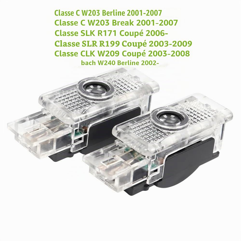Projecteur de logo de porte de voiture à LED, 2 pièces, for W203, W240, W209, R199, C, SLK, CLK, SLR, accessoires de lumière de bienvenue(For-Mercedes)