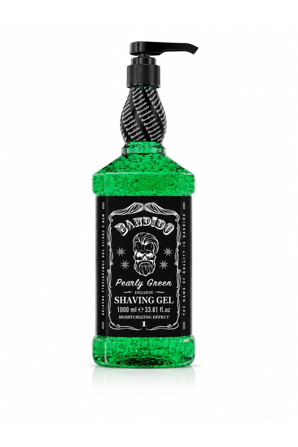 Gel de Afeitar Bandido para Hombre (1000 ml) Transparente, Afeitado Preciso, No Espumoso, para Contorno de Barba Con Cualquier Hoja o Navaja (Verde)