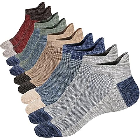 Mottee&Zconia Low Cut Ankle Socks for Mens Comfy Mesh Top Anti Skid Cotton Little Tab at Back Socks 5 Pack Cover