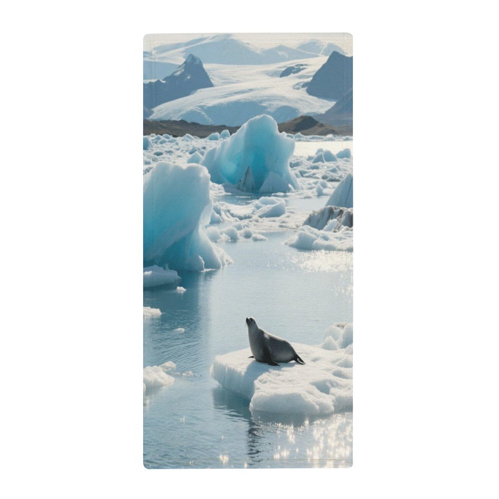 Fekiloot Style Glacier Lake Iceberg Towels For Bathroom, Bath Towels 13.8 X 28.7 Inch, Hand Towel Multipurpose Use As Bath Fitness, Bathroom, Shower, Sports, Yoga Towel