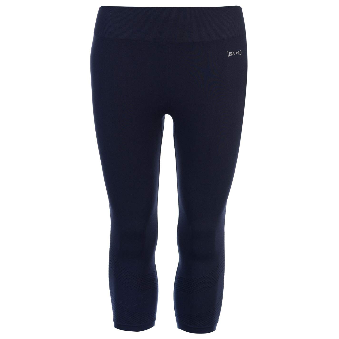 USA Pro Womens Seamless Capri Leggings Training Pants Ladies Navy 8 (XS)
