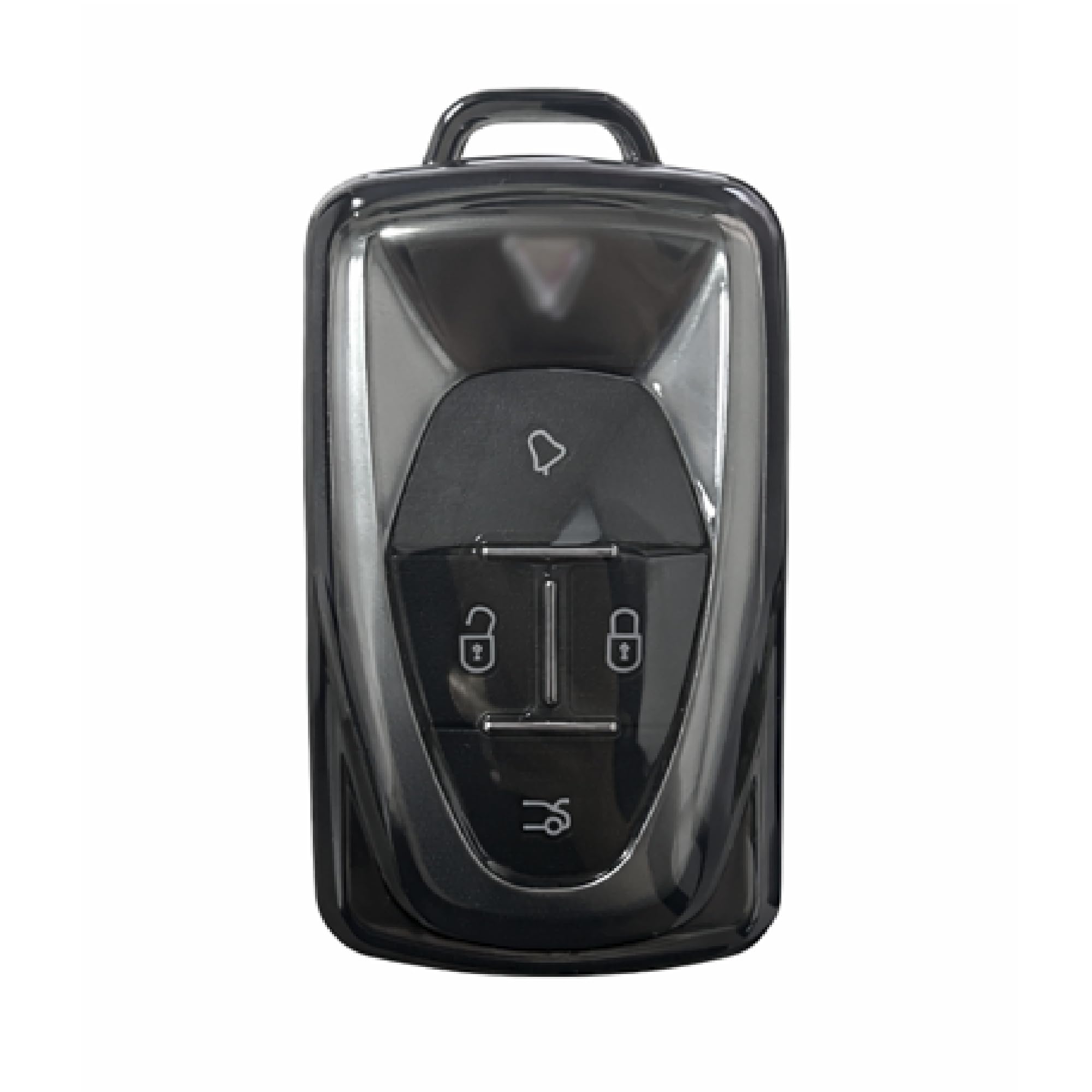 JVCV® Soft TPU Transparent Black Key Cover Compatible for VinFast VF6 VF7 4 Button Smart Key | Shockproof Protective Case | Slim Fit Key Protector (Transparent Black)-image-37