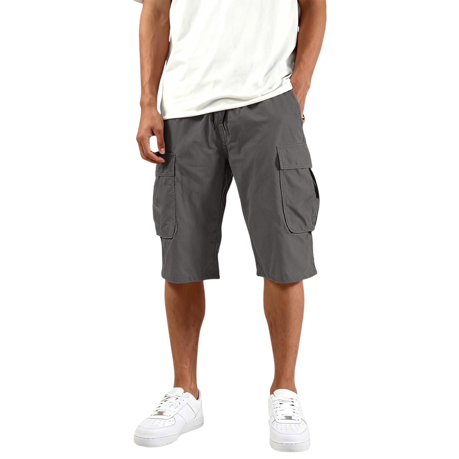 MOKBAY Cargo Short Homme Sport Elastique Militaire Pantacourt Ete Leger Court Shorts Poche Randonnée Chantier Travail Bermudas Bermuda - 2