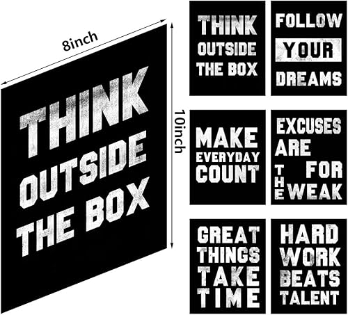 Miniatura 9 de HOMANGA Pósteres motivacionales para pared, impresiones artísticas positivas para decoración de oficina, juego de 6, decoración de pared con cita