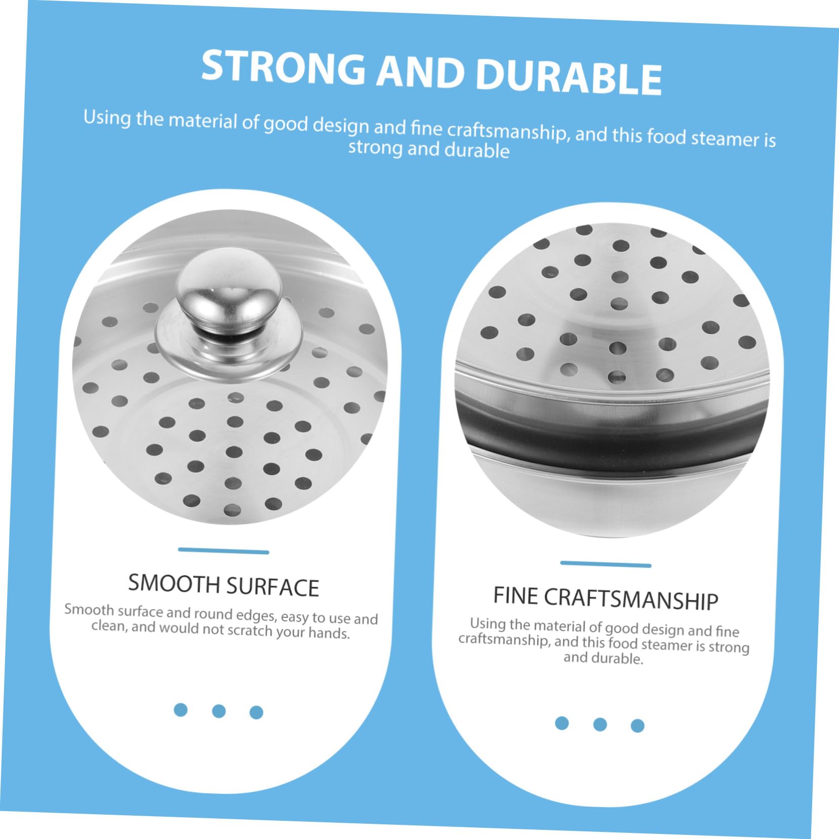Olla Vaporera de Acero Inoxidable de Doble Capa con Asas para Cocina Familiar y Profesional Potente Cocedero al Vapor para Verduras Pescados y Mariscos Fácil Limpieza Lavavajillas