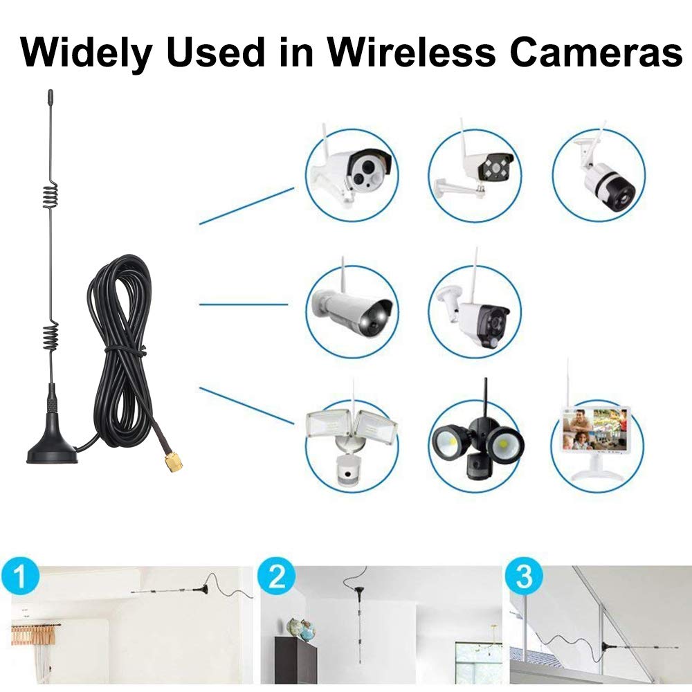 2.4Ghz Wifi Antenna SMA Male Connector With Magnetic Base, 10ft/3M 7dBi