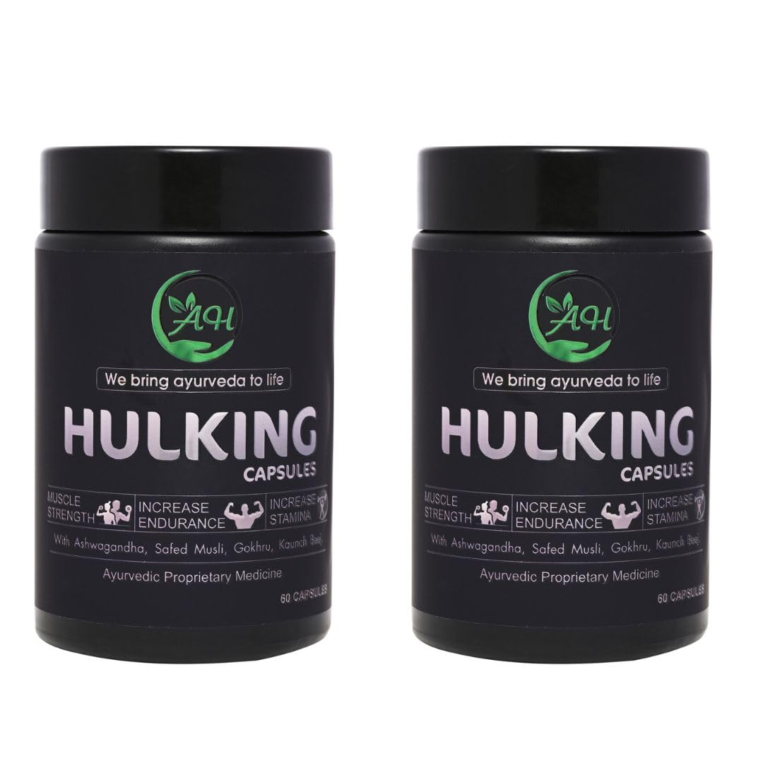 Hulking COMBO PACK OF 2 100% Natural Testosterone Booster for Men Gym Supplement Natural Support Boost Stamina Energy & Performance with Ashwagandha, Kaunch Beej Gokhru Swarn Bhasm & Safed Musli (B0CHJR3QJ7) Amazon Price History, Amazon Price Tracker