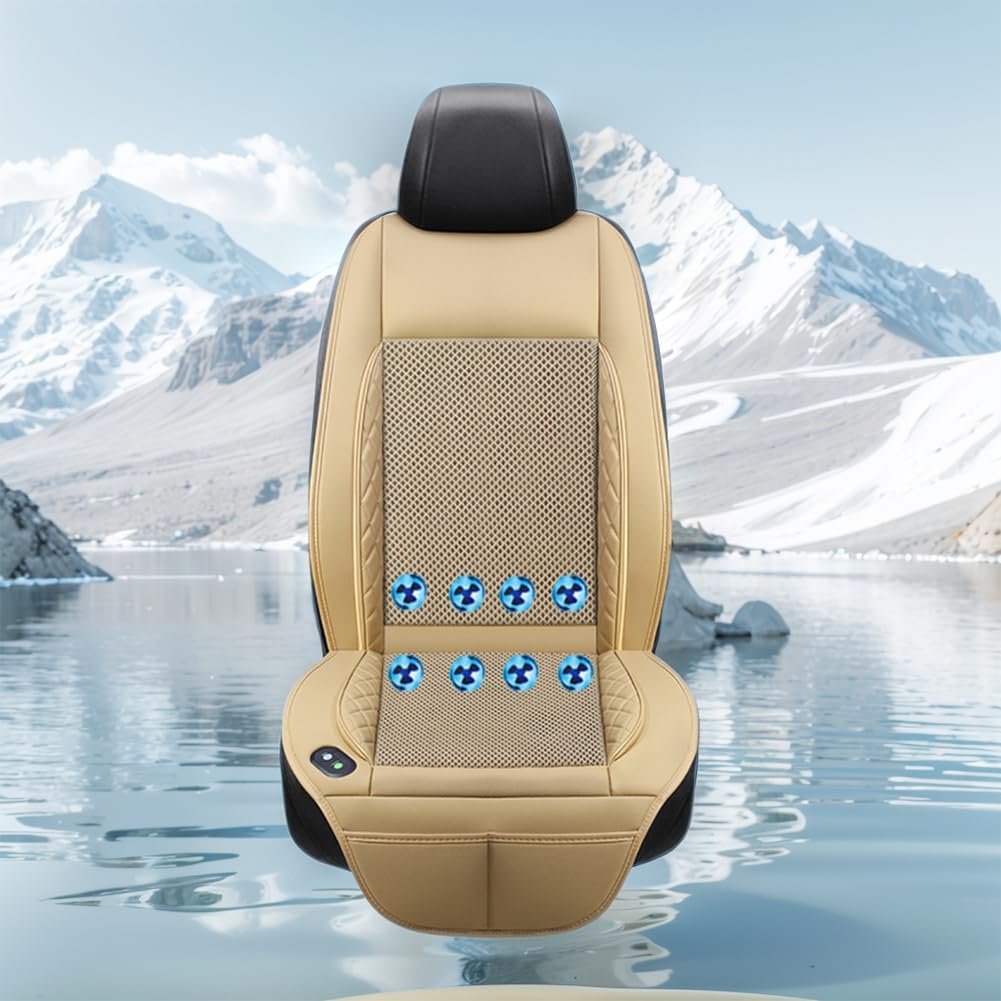 Cojín de Asiento de Masaje con ventilación de 12/24 V con Ventilador, disipación de Calor y enfriamiento, Alfombrilla de Asiento de Masaje, cojín de Asiento Interior de Coche de Verano