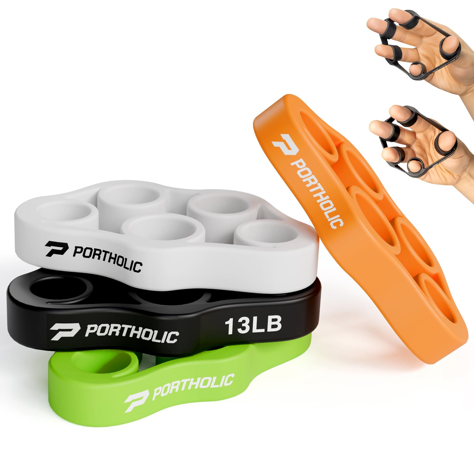PORTHOLIC Handtrainer, Griffstärker, Fingerdehner, Handgriff-Widerstandsbänder, Handstärker, Handstärkungs-Unterarmtrainer, 4-teiliges Set für Arthritis, Karpalt