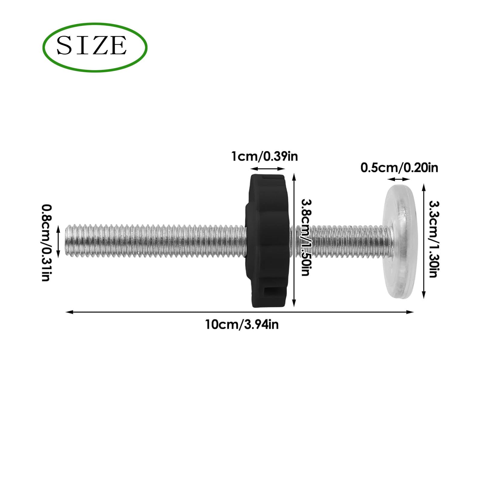 Pressure Mounted Baby Gates Threaded Spindle Rods, Baby Gate Extra Long M10 *10cm Spindle Rods for Baby and Pet Safety Gates (Black) - Image 2