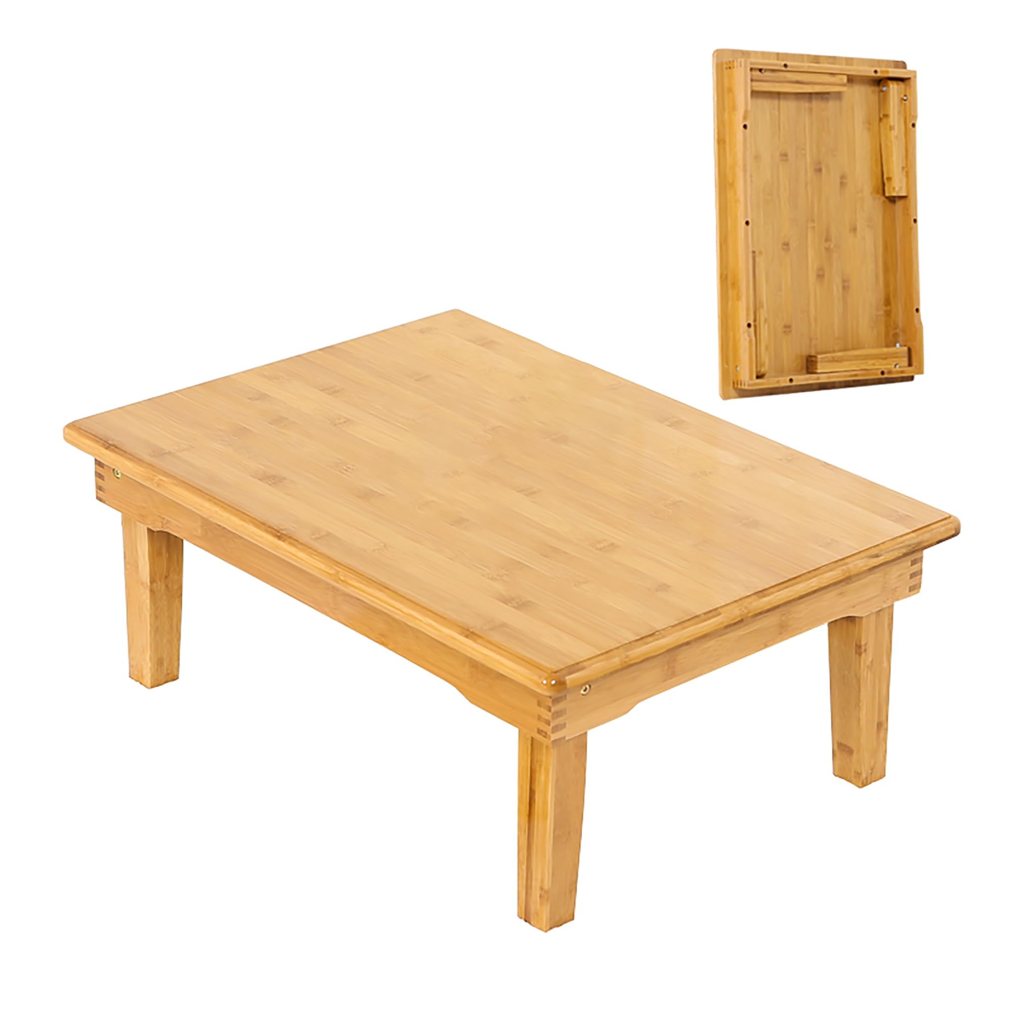 Plateau de lit pliable avec 4 pieds, design en bois massif peu encombrant, pas de montage nécessaire, parfait pour servir le petit déjeuner au lit ou le travail à la maison