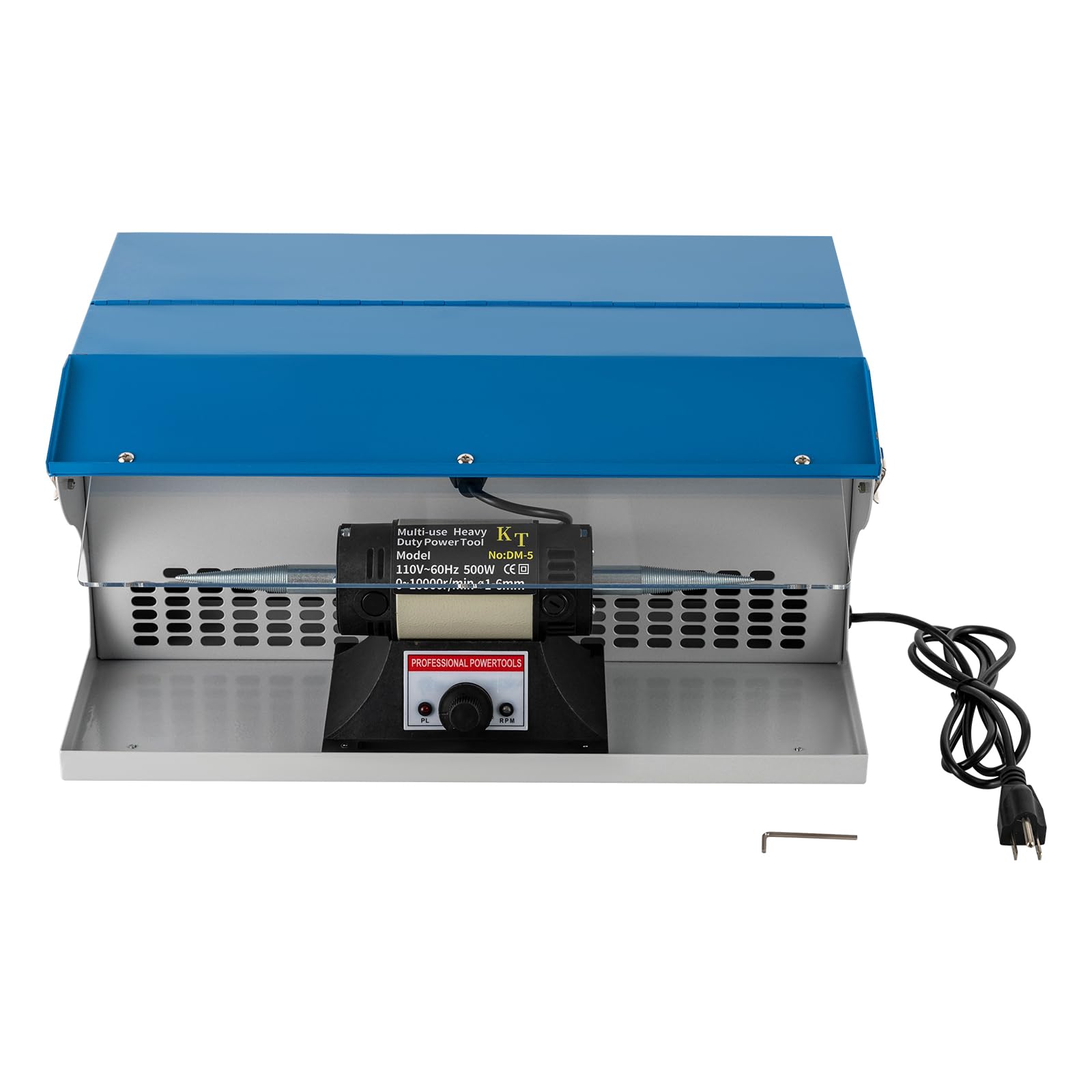 njxbrek Jewelry Polishing Machine 500W Benchtop Jewelry Polishing Machine with Indicator and Lighting Polishing Tool Dust Collector 10,000rpm for polishing Metal Parts or Plastic Parts for Jewelry