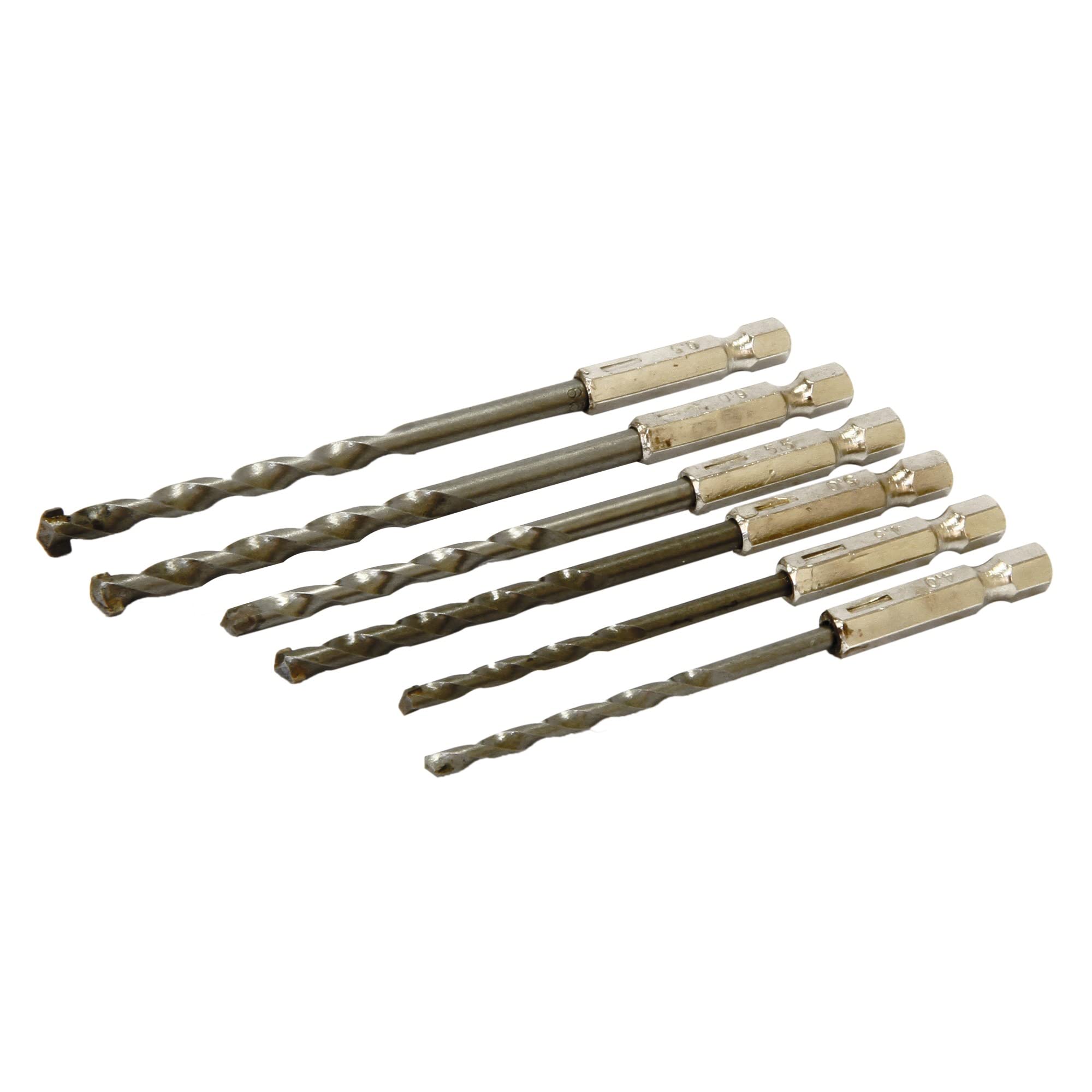 Rolson 48652 6 Pc Hex Shank Masonry Drill Bit Set